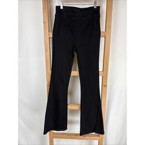 NWT Ceros / Miss Me Black Flare Pull On Slit Flare Denim Jeans LARGE #0779